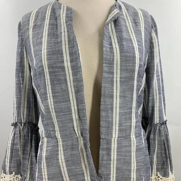 Zara Gray and White Striped Jacket - Picture 5 of 13